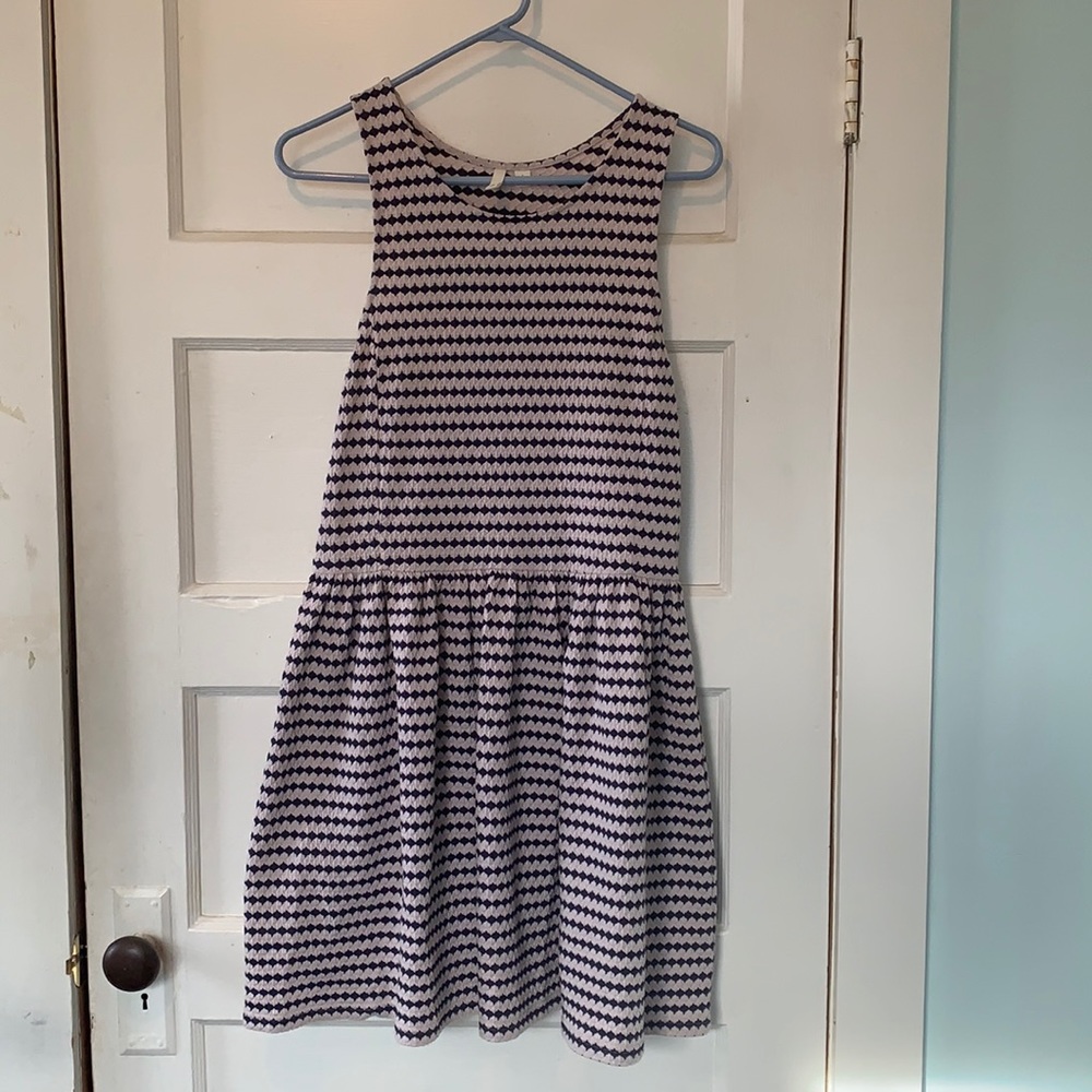 Blue and white dress